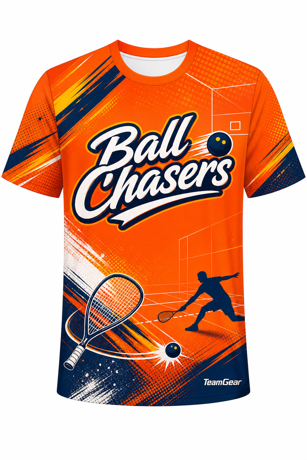 Ball Chasers Orange Racquetball Jersey design