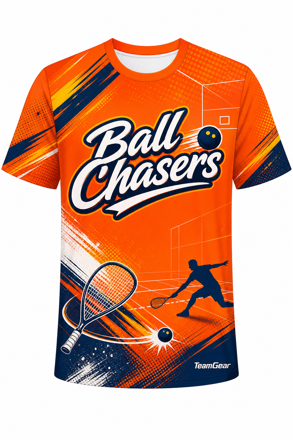 Ball Chasers Orange Racquetball Jersey design