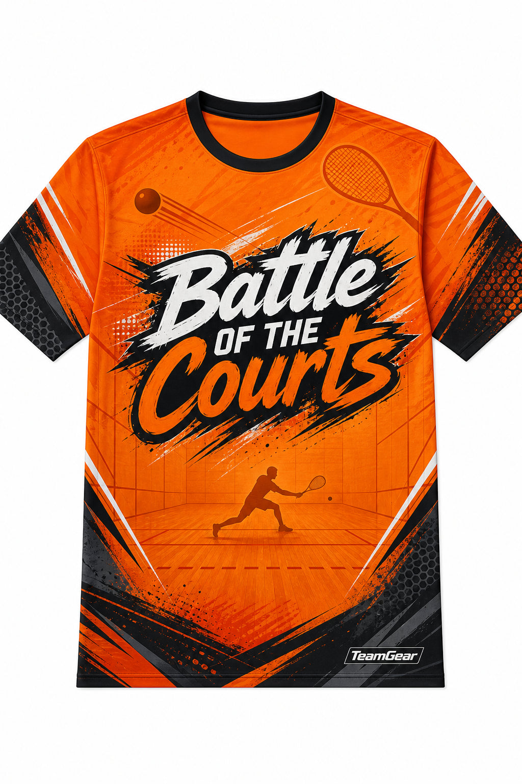 Battle of the Courts Orange Racquetball Jersey design