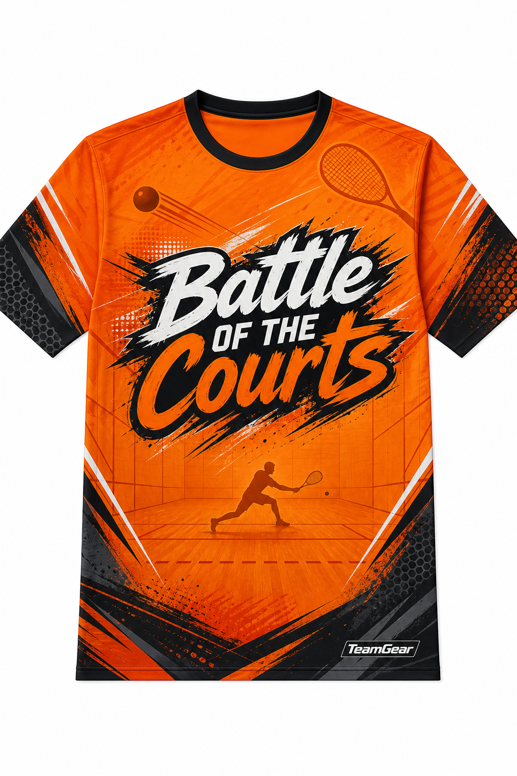 Battle of the Courts Orange Racquetball Jersey design