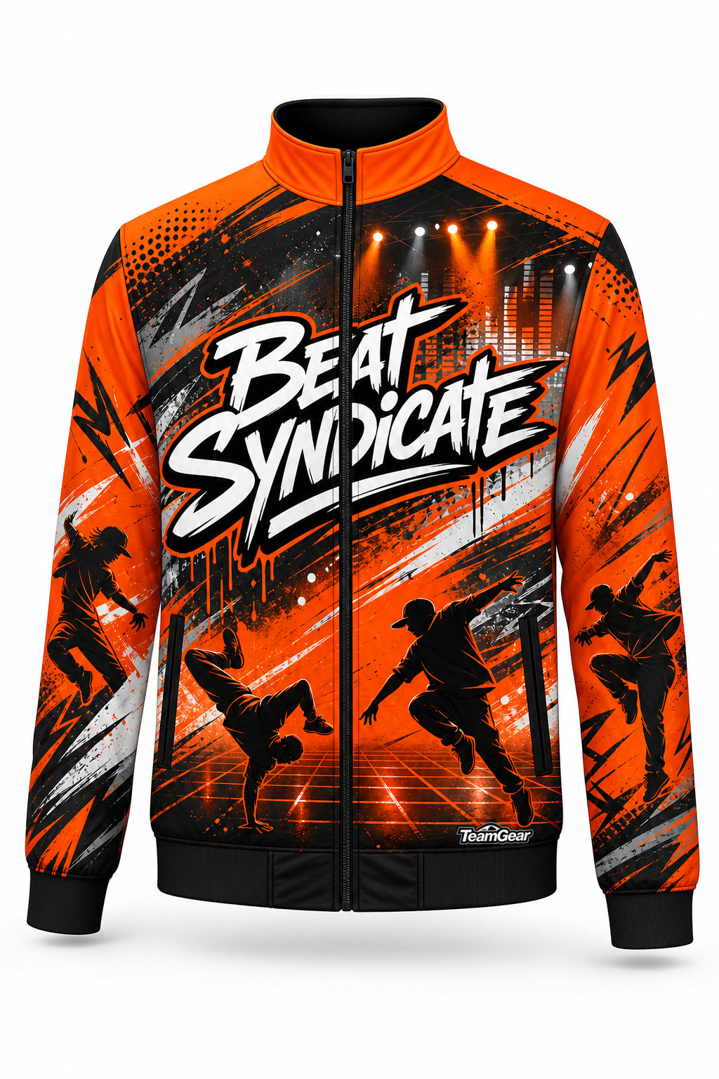 Beat Syndicate Orange Dance Jacket - front and back view