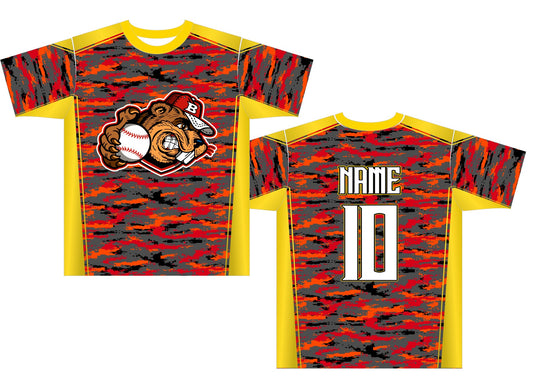 Beavers Red Camo Baseball Jersey