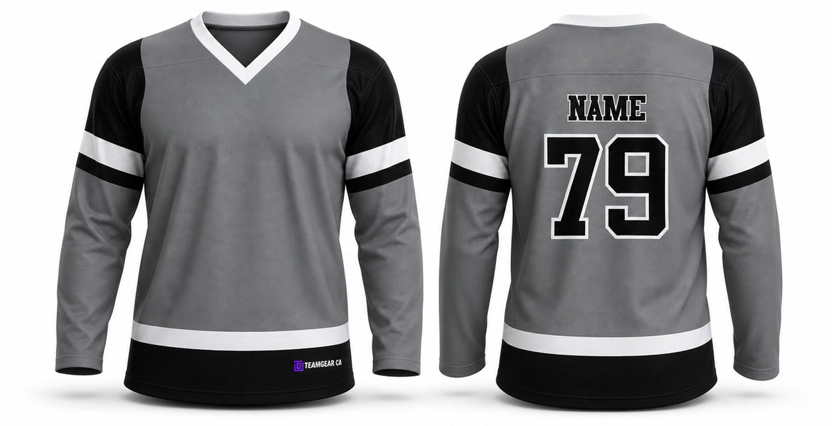 Beer League Hockey Jersey Grey/Black/White