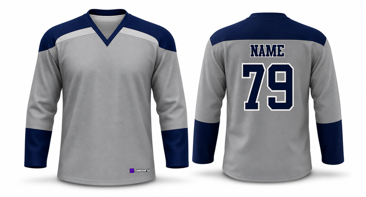 Beer League Hockey Jersey Grey/Navy/White