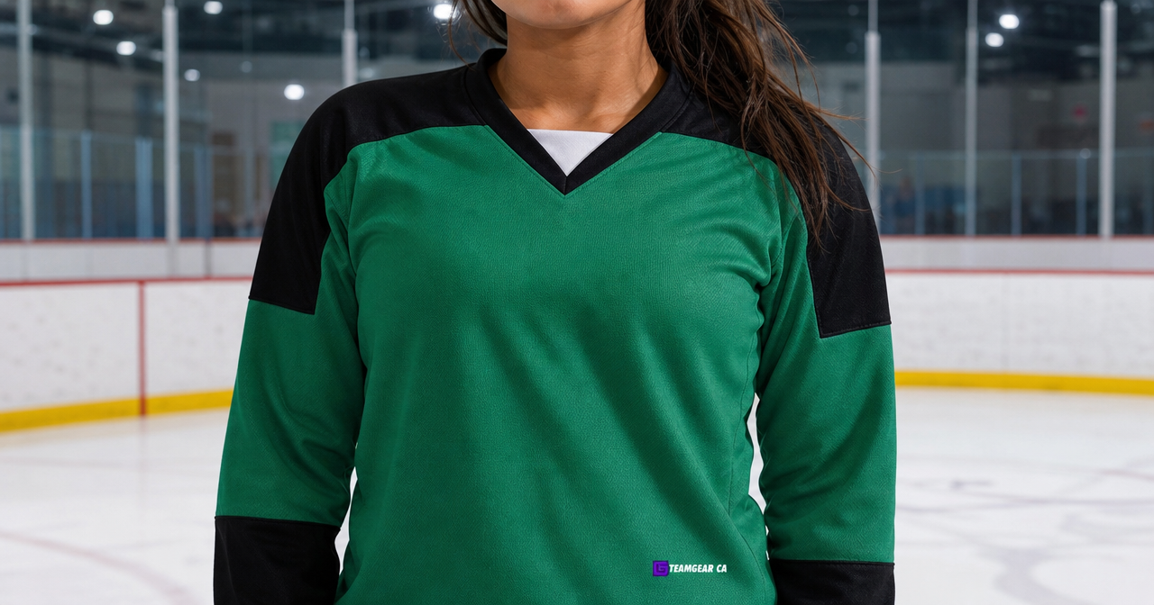 Beer League Hockey Jersey Kelly Green/Black — custom hockey jersey worn on model — TeamGear Canada