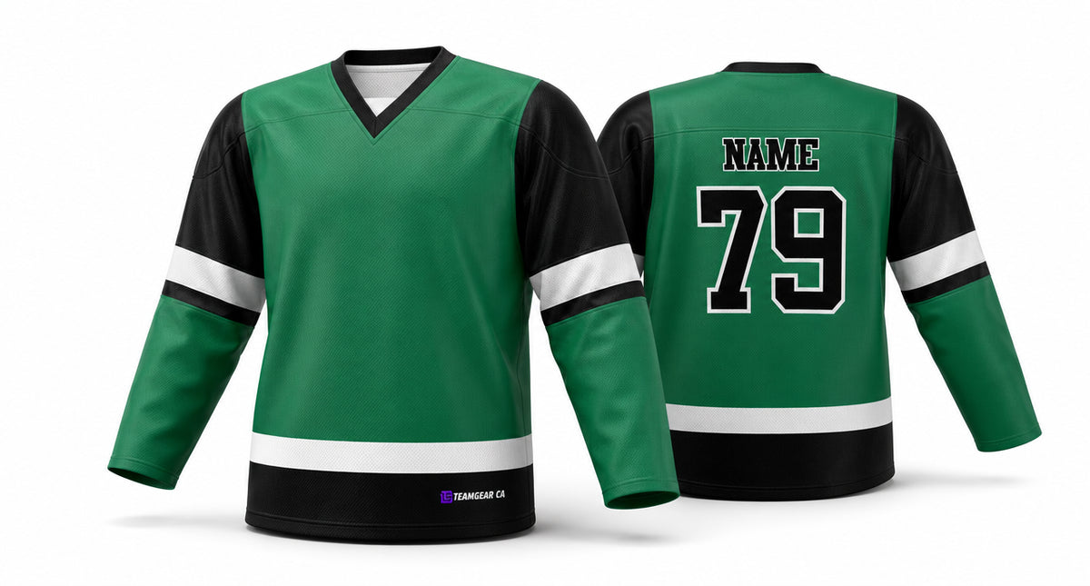 Beer League Hockey Jersey Kelly Green/Black/White