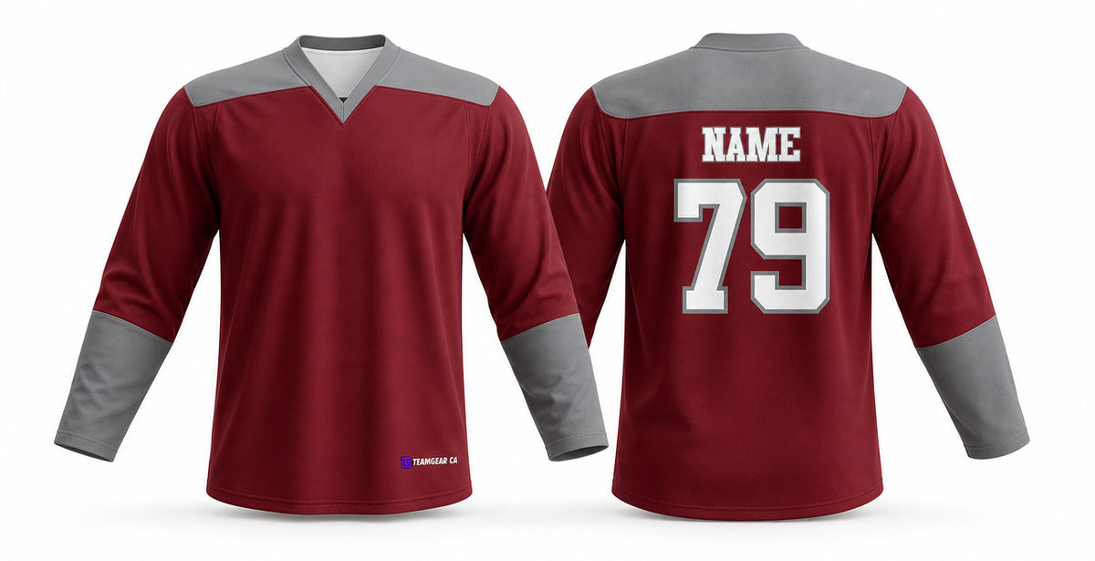 Beer League Hockey Jersey Maroon/Grey/White