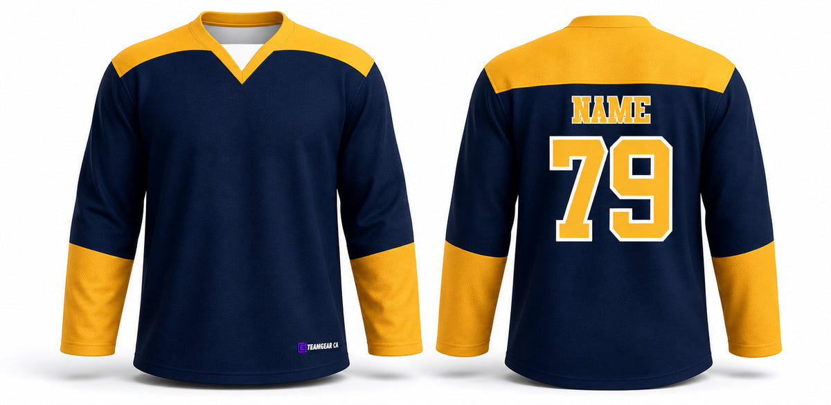 Beer League Hockey Jersey Navy/Gold