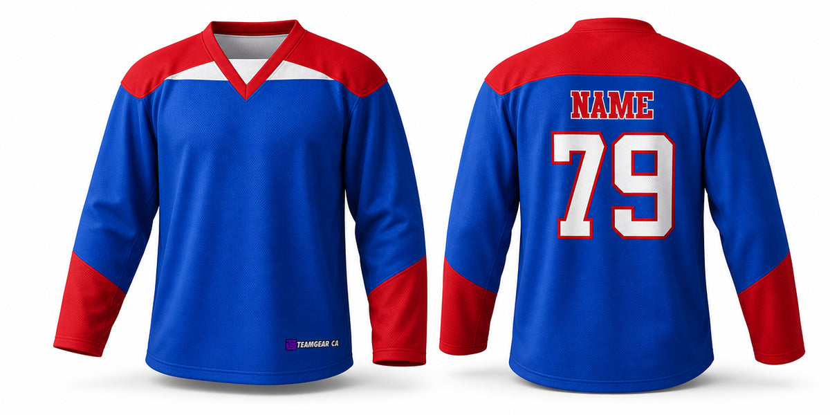 Beer League Hockey Jersey Royal Blue/Red