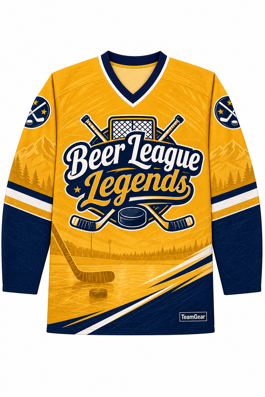 Beer League Legends Gold Hockey Jersey design