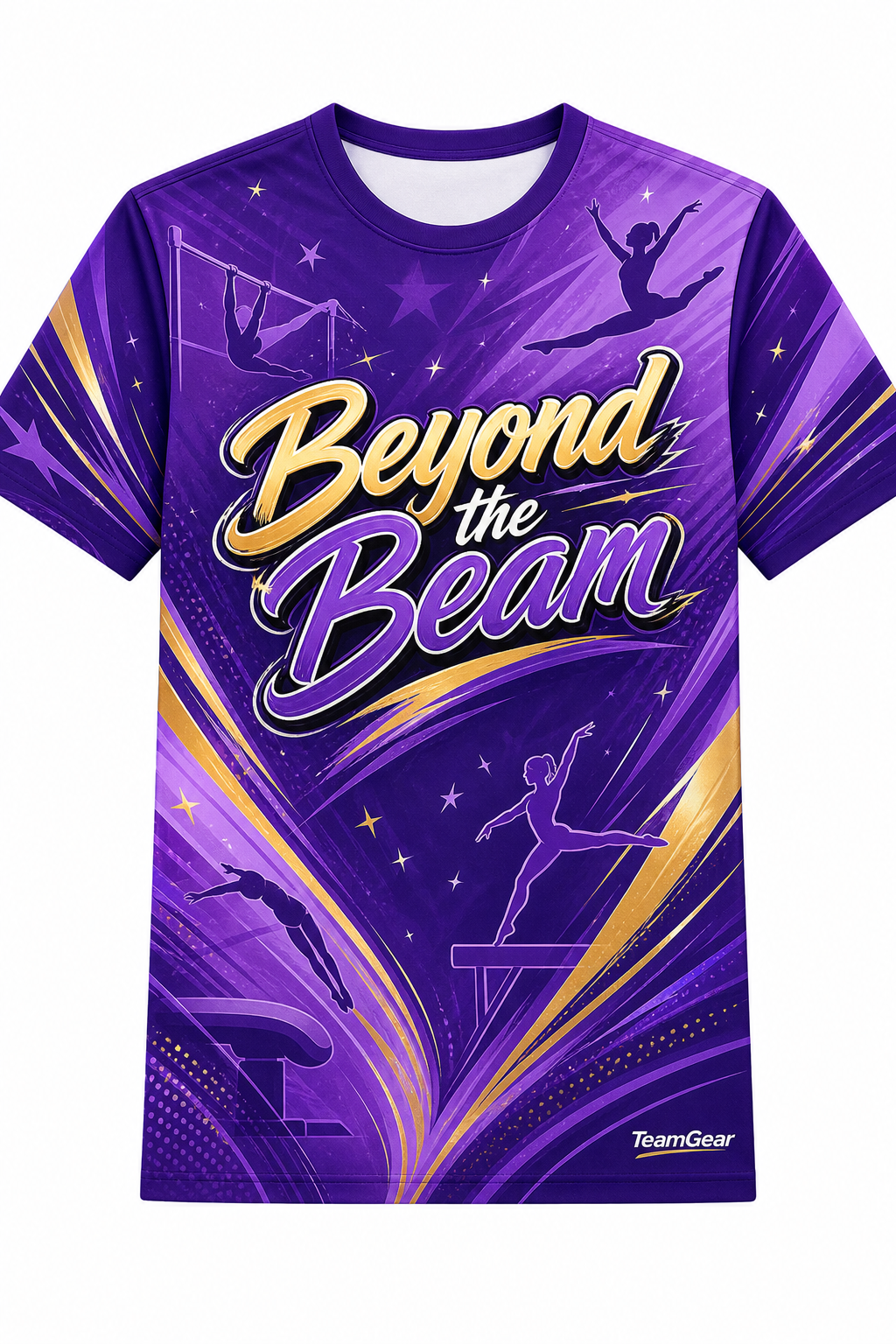 Beyond the Beam Purple Gymnastics Jersey with name and number