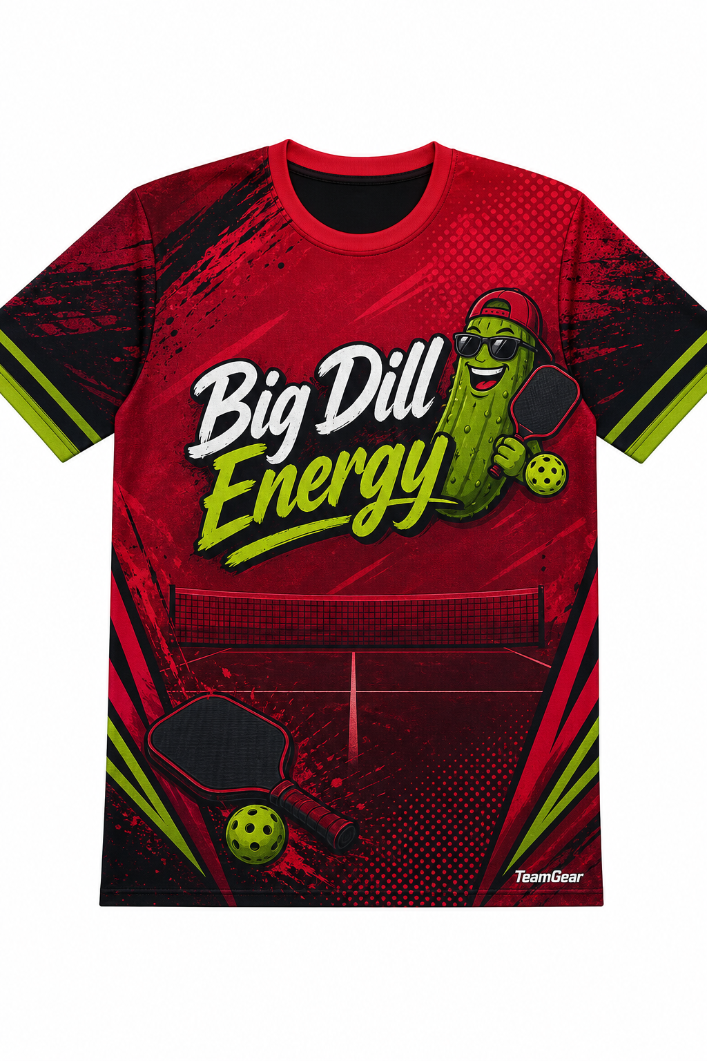Big Dill Energy Crimson Pickleball Jersey with name and number