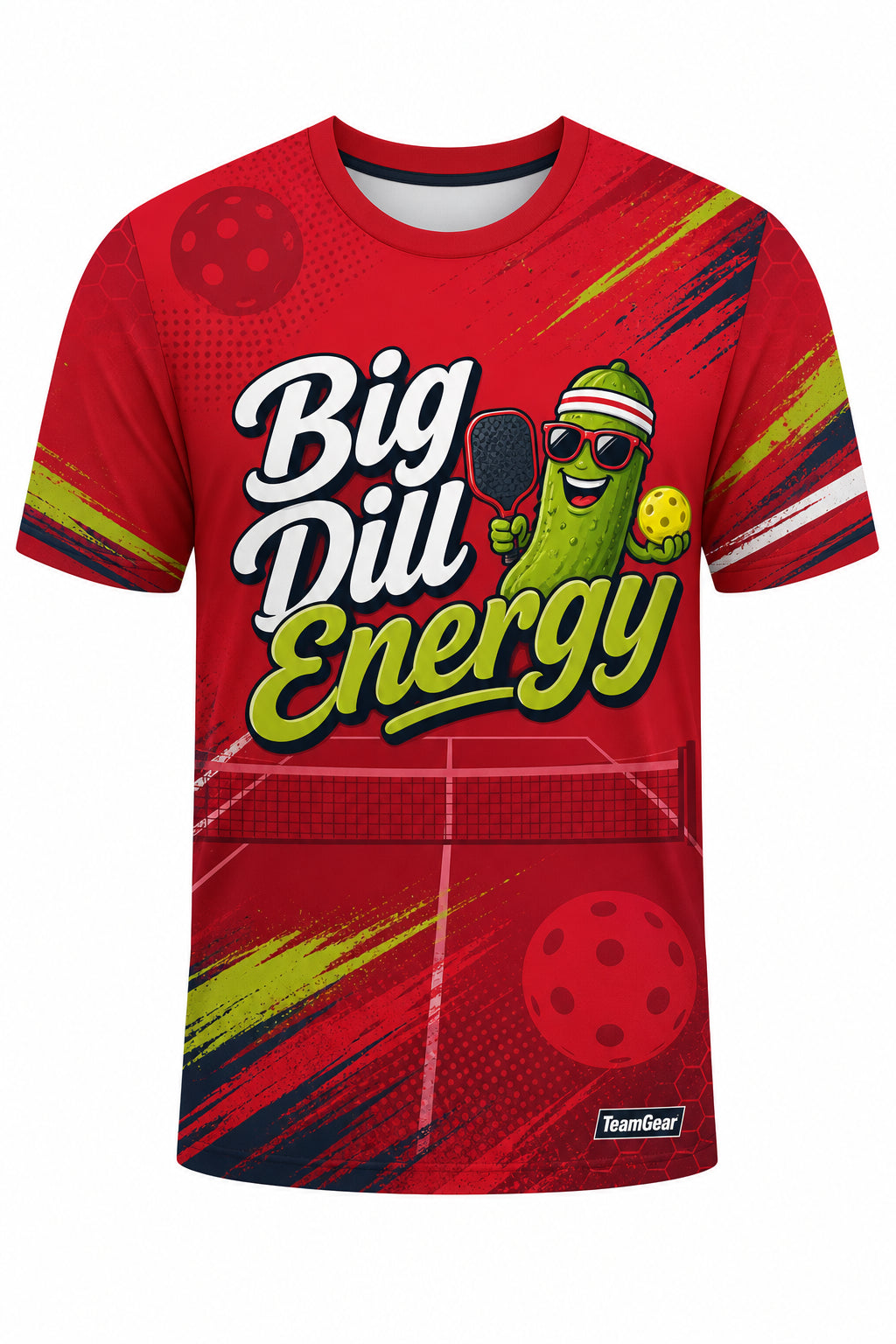 Big Dill Energy Red Pickleball Jersey with name and number