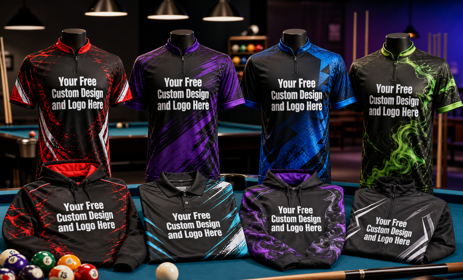 Custom Billiards and Pool Jerseys - TeamGear.ca - Full Sublimation