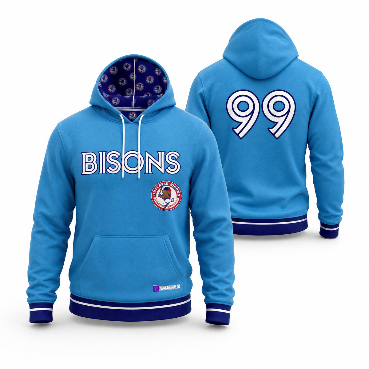 Binbrook Bisons Hoodie - front and back view