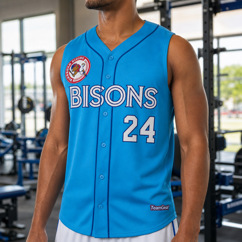 Binbrook Bisons Sport Compression Sleeve — custom team apparel worn on model — TeamGear Canada