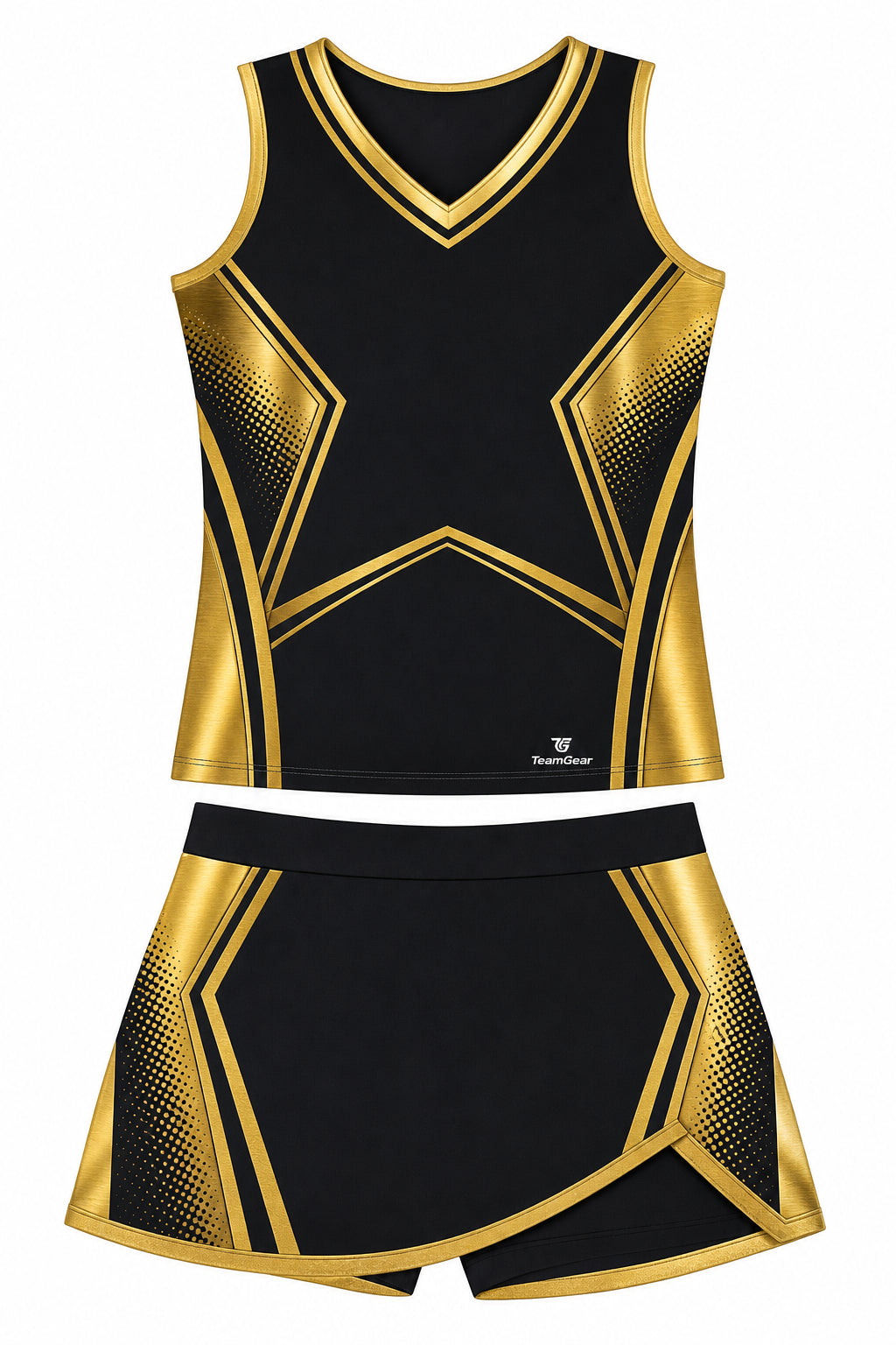 Black and Gold Cheerleading Uniform design