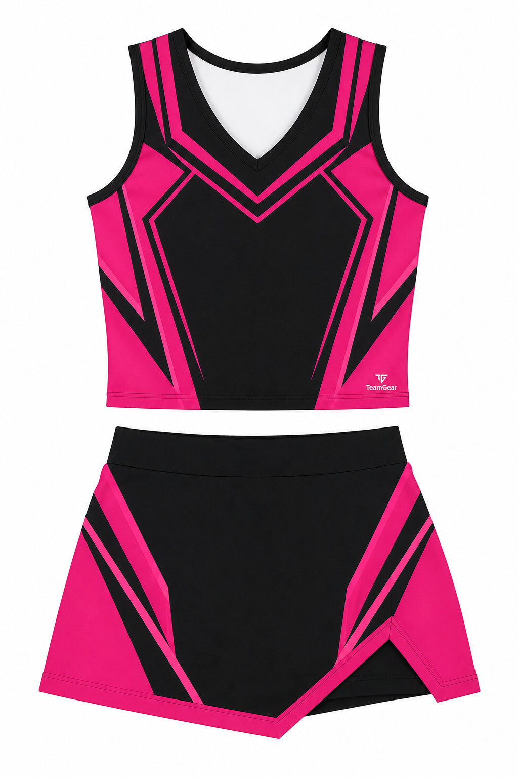 Black and Hot Pink Cheerleading Uniform design