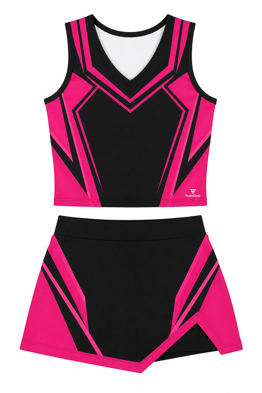 Black and Hot Pink Cheerleading Uniform design