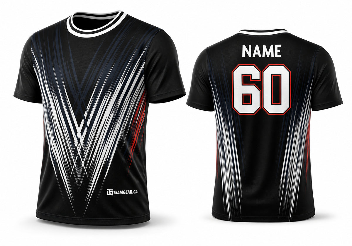 Black Dodgeball Jersey - front and back view