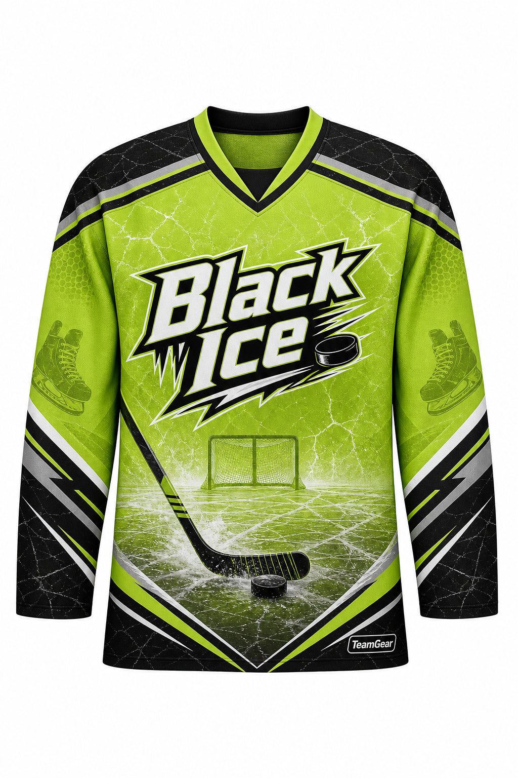 Black Ice Lime Hockey Jersey design
