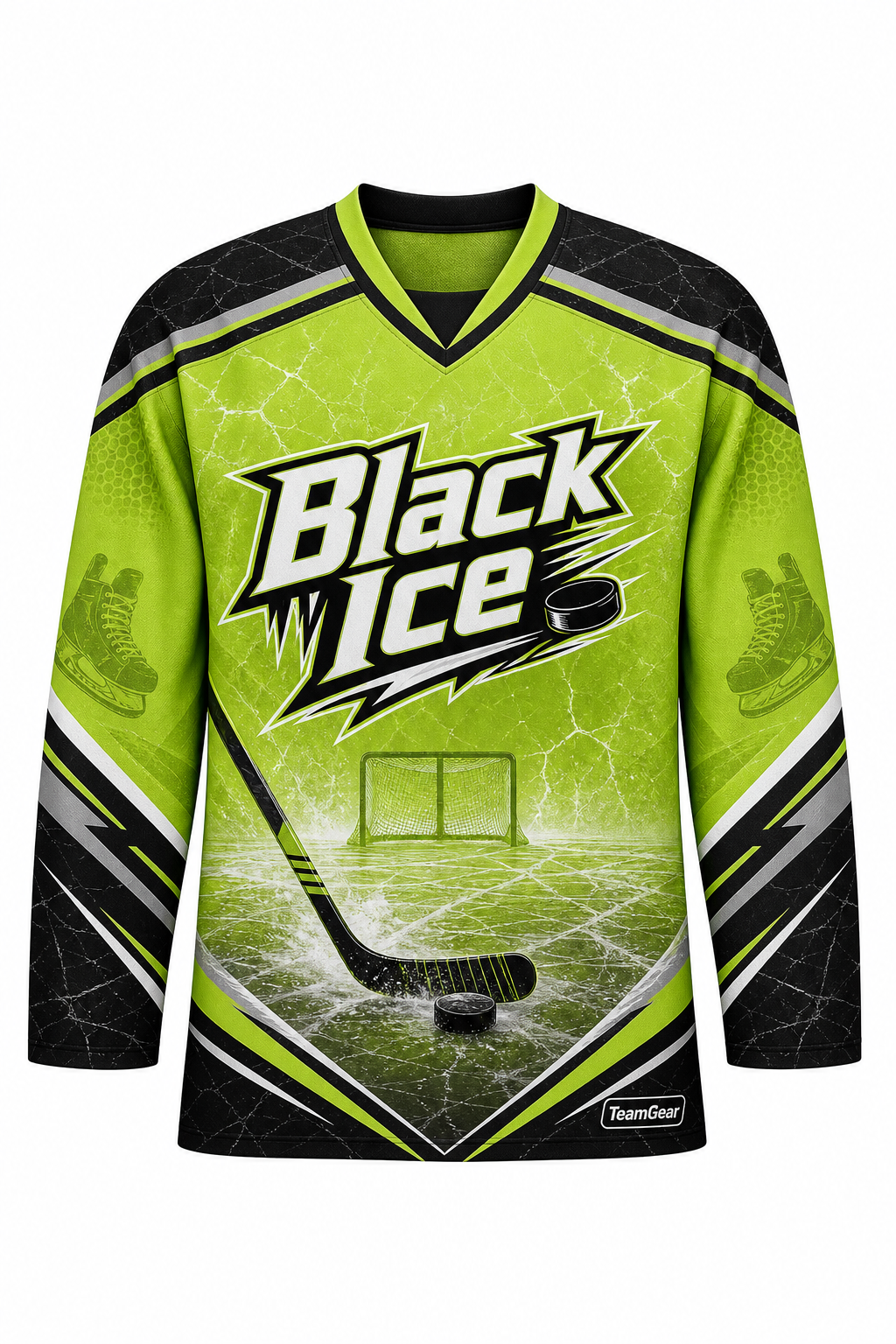 Black Ice Lime Hockey Jersey design