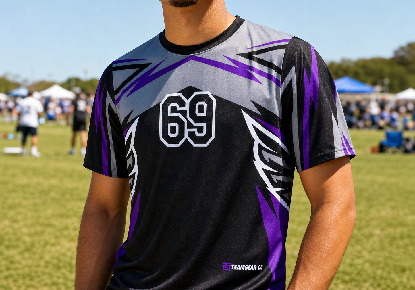 Black Ravens Ultimate Frisbee Jersey — custom ultimate frisbee jersey worn on model — TeamGear Canada