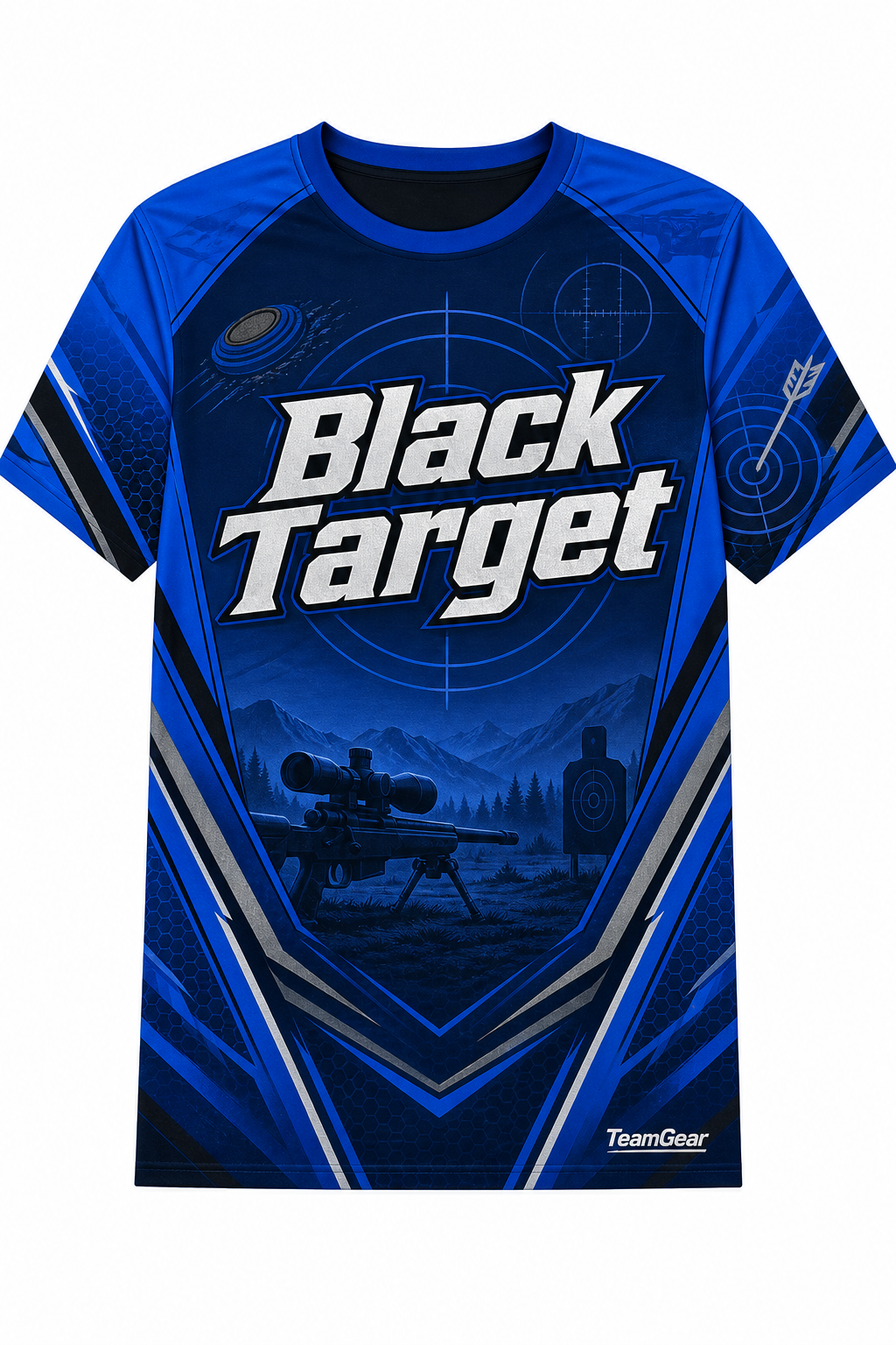 Black Target Blue Shooting Jersey design