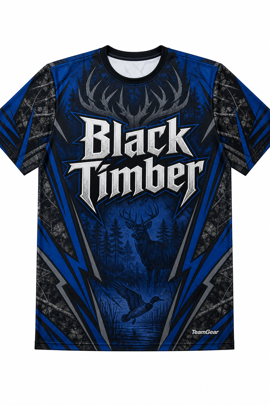 Black Timber Blue Hunting Jersey design