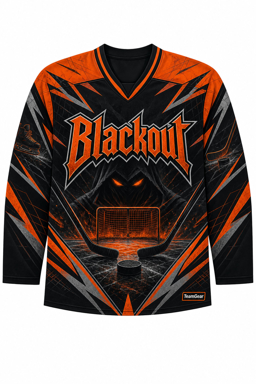 Blackout Orange Hockey Jersey design