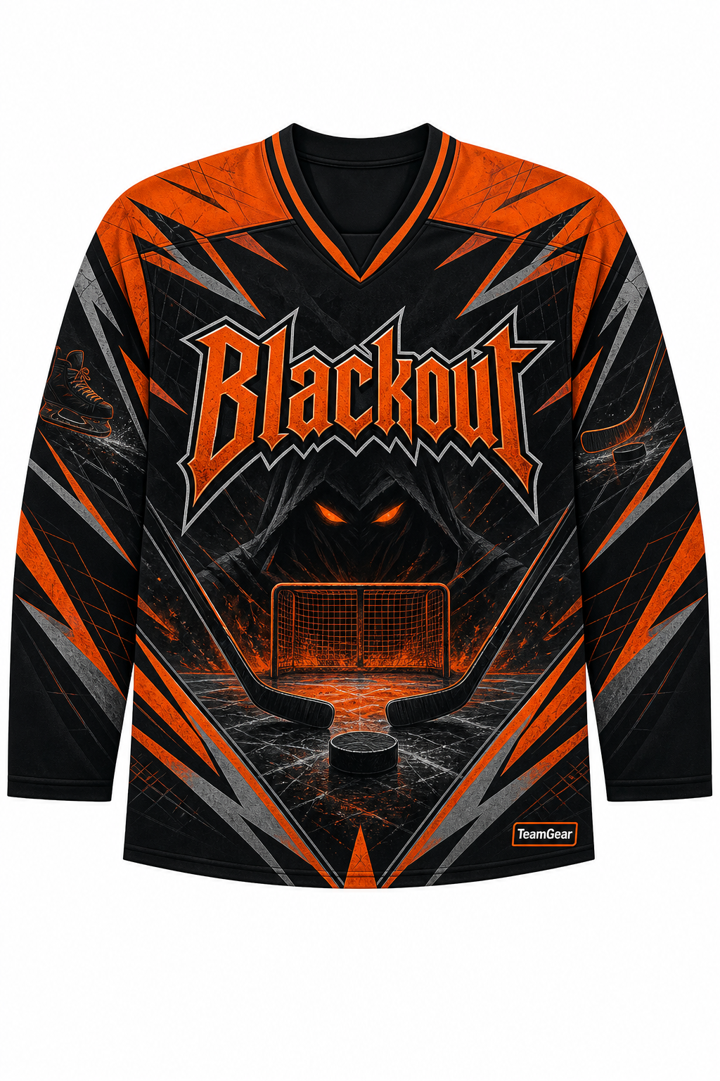 Blackout Orange Hockey Jersey design
