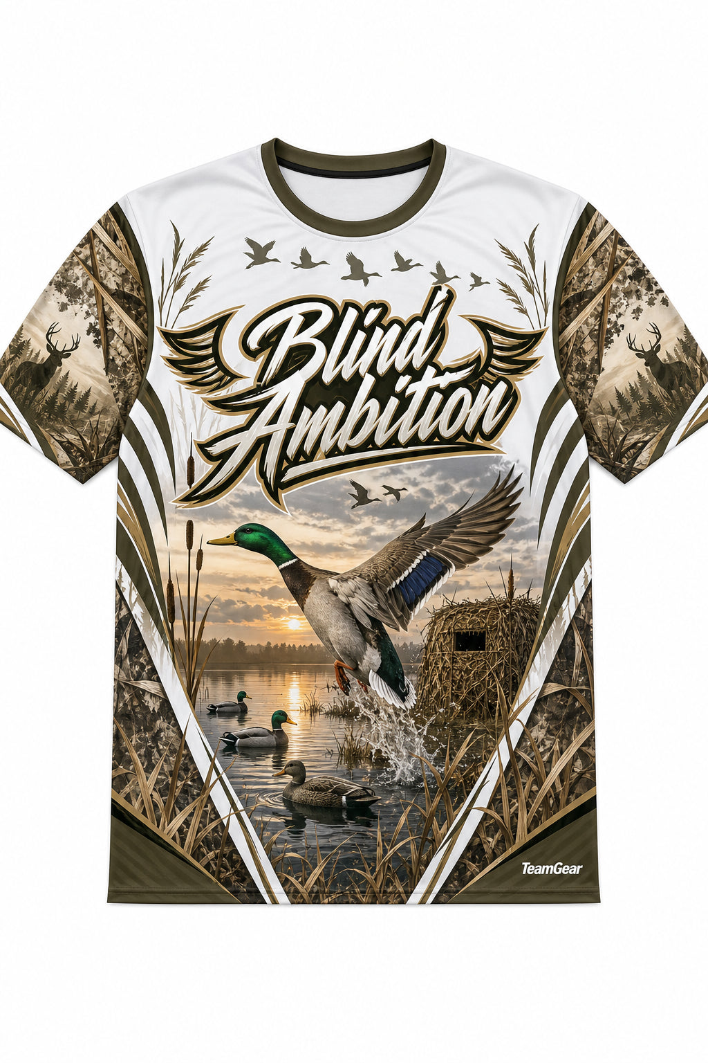 Blind Ambition White Hunting Jersey design