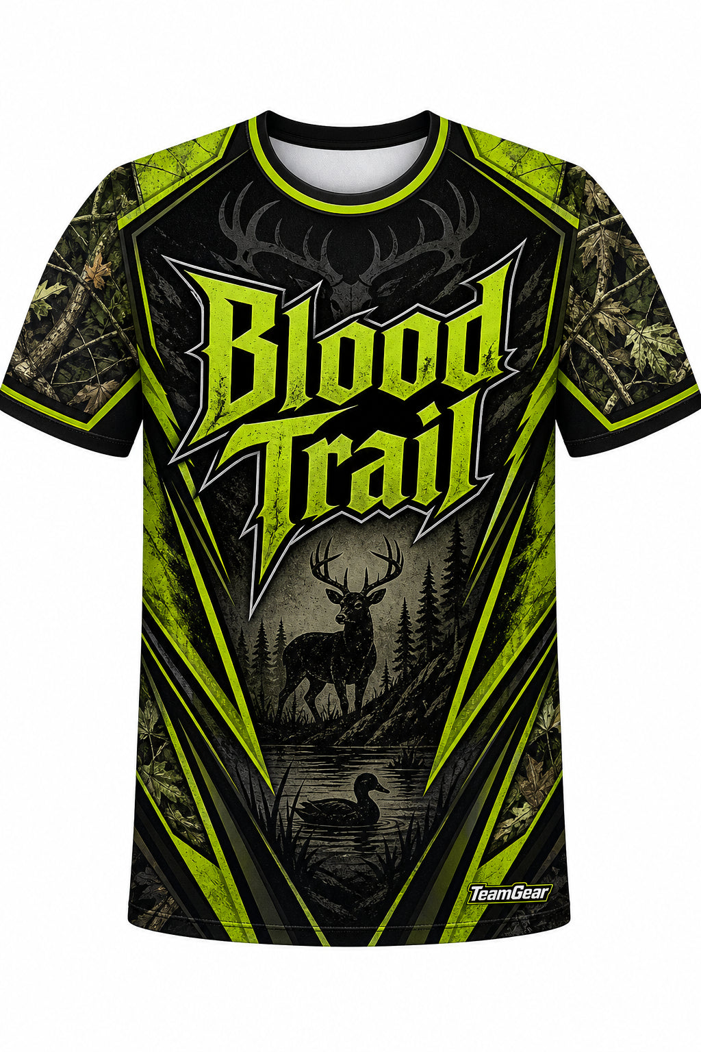 Blood Trail Lime Hunting Jersey design