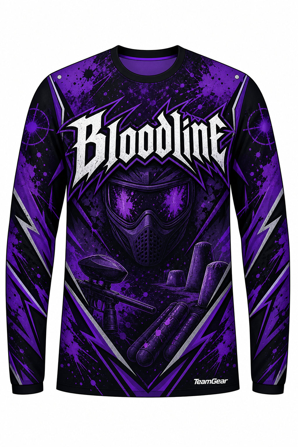Bloodline Purple Long Sleeve Paintball Jersey design