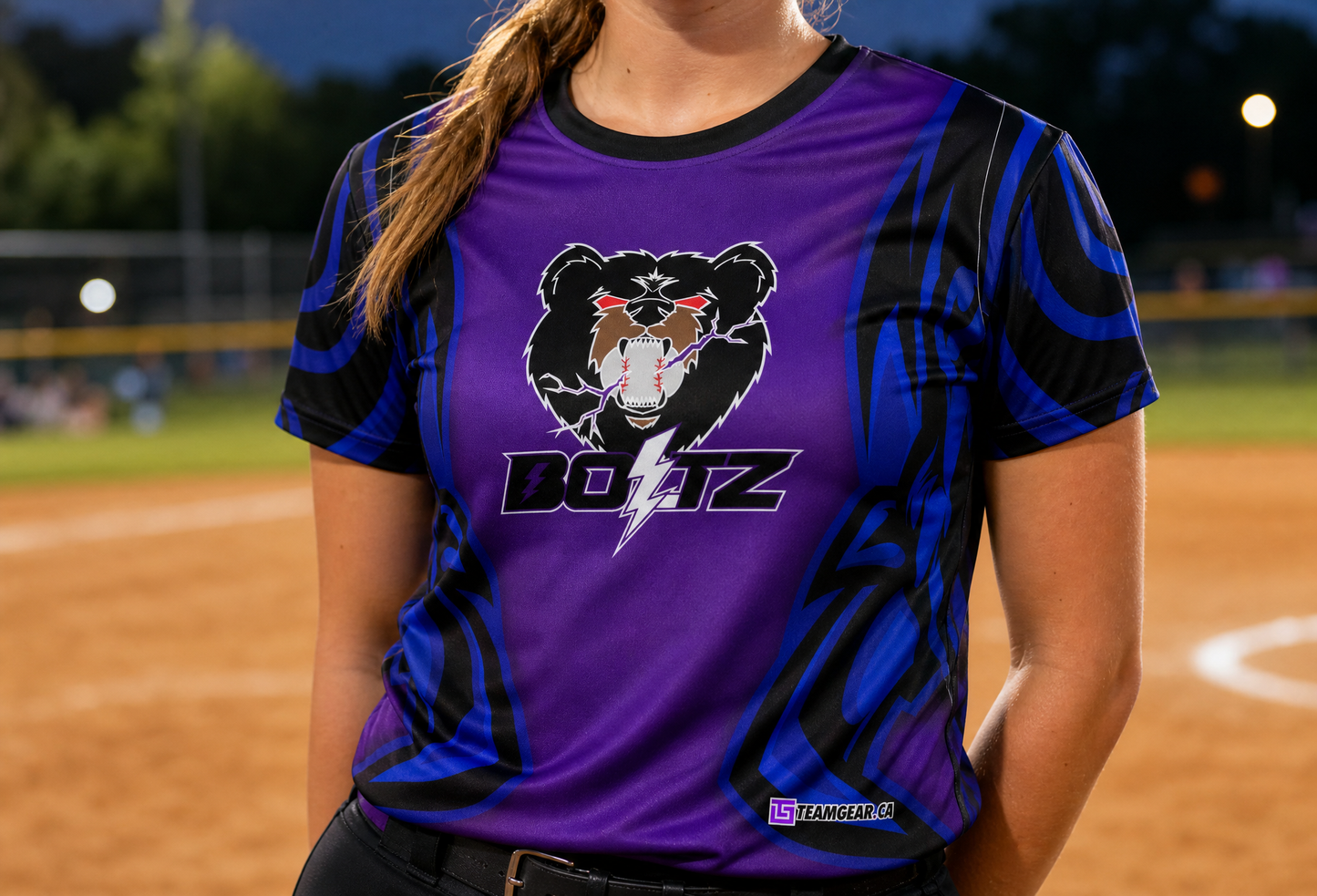 Boltz Softball Jersey — custom softball jersey worn on model — TeamGear Canada