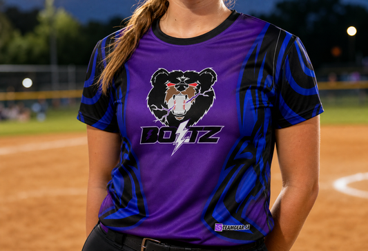 Boltz Softball Jersey — custom softball jersey worn on model — TeamGear Canada