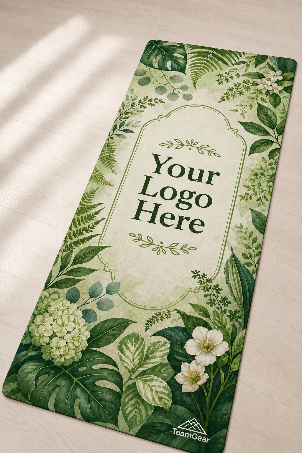Botanical Garden Custom Yoga Mat — custom yoga mat studio product photo — TeamGear Canada