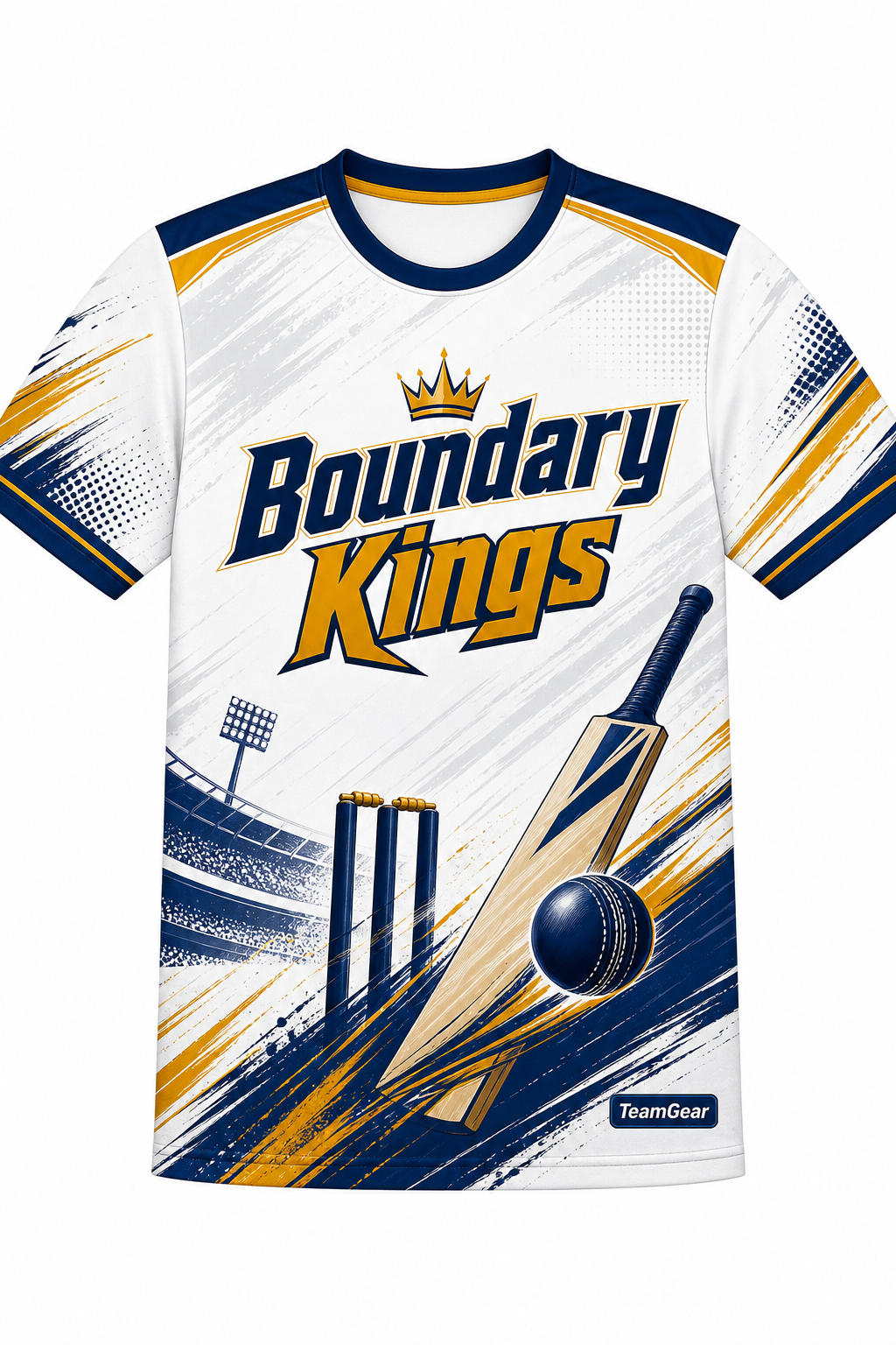 Boundary Kings White Cricket Jersey design