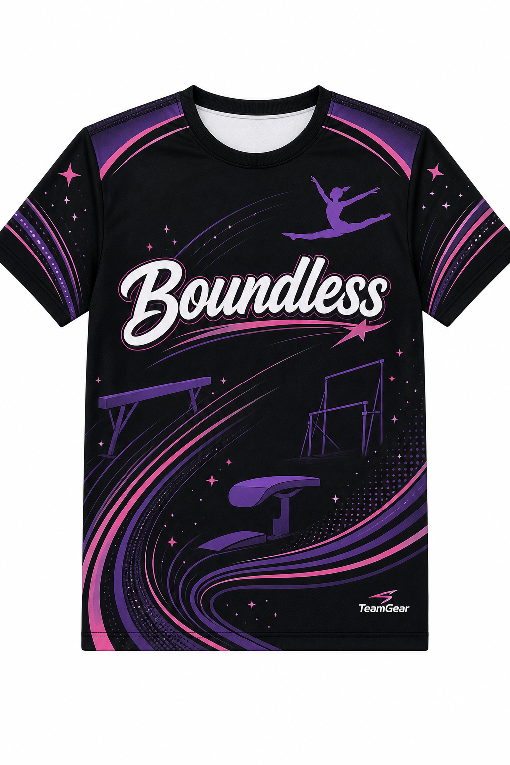 Boundless Black Gymnastics Jersey with name and number