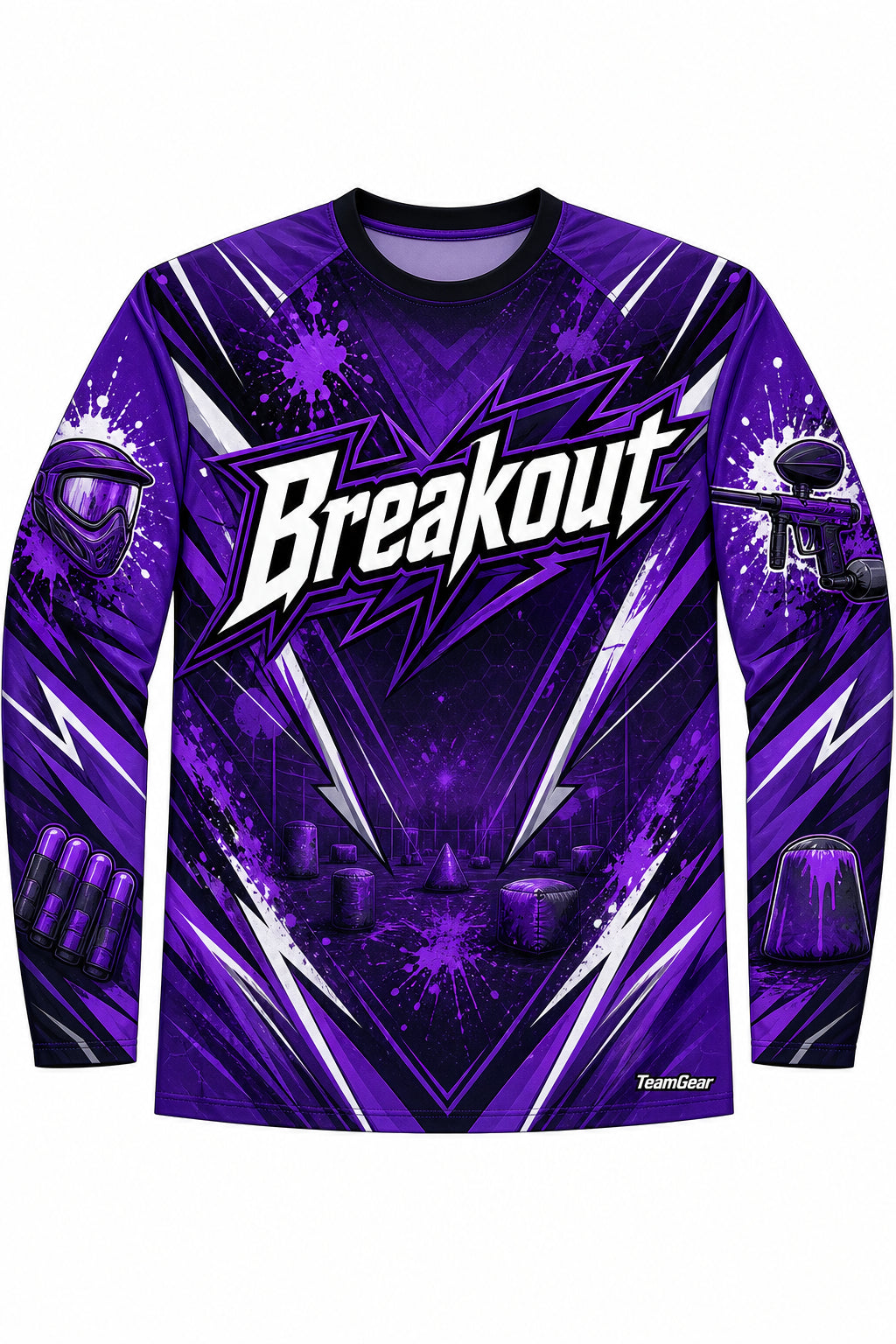 Breakout Purple Long Sleeve Paintball Jersey design