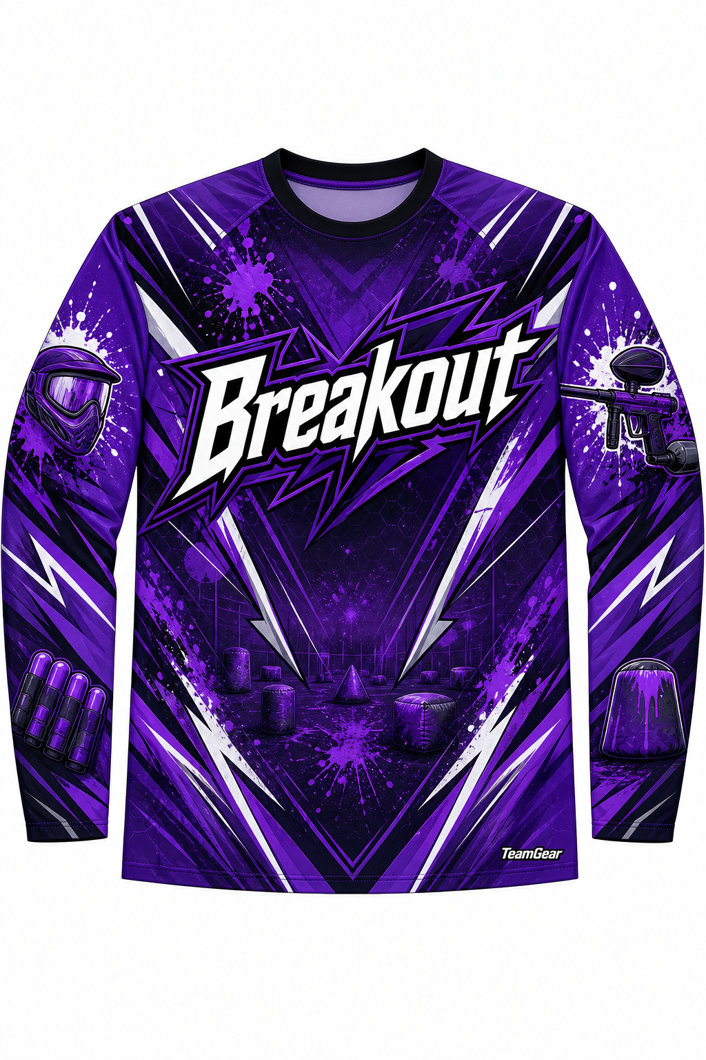 Breakout Purple Long Sleeve Paintball Jersey design