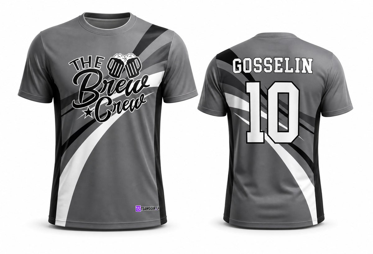 Brew Crew Grey Softball Jersey - front and back view