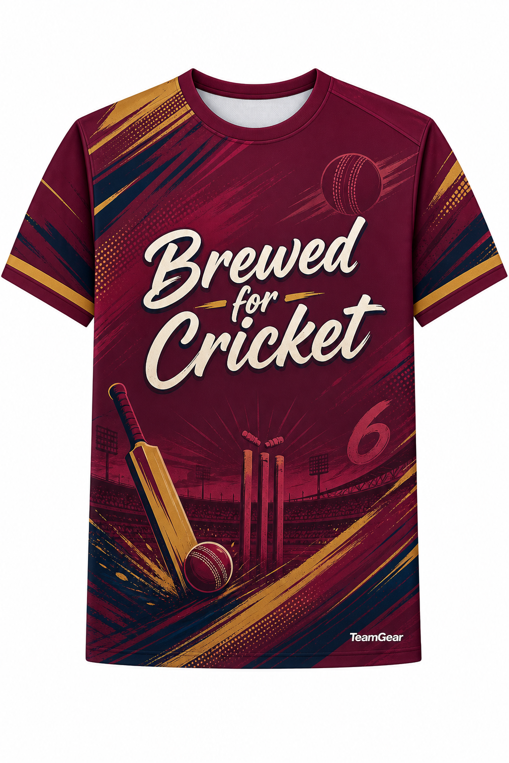 Brewed for Cricket Maroon Cricket Jersey design