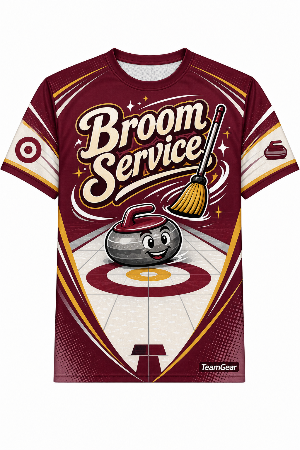 Broom Service Maroon Curling Jersey design