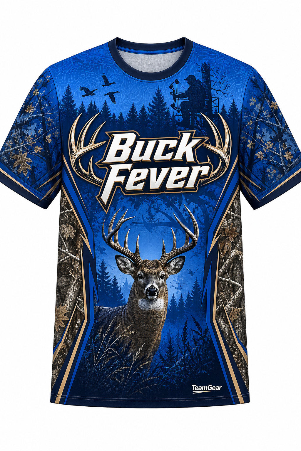 Buck Fever Blue Hunting Jersey design