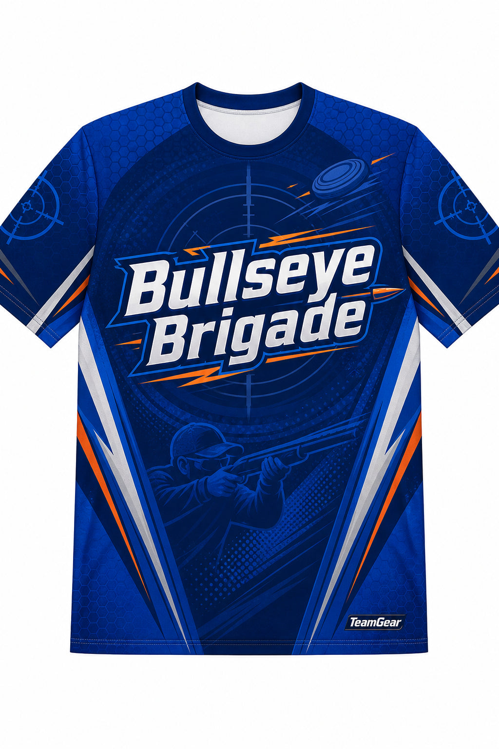 Bullseye Brigade Blue Shooting Jersey design