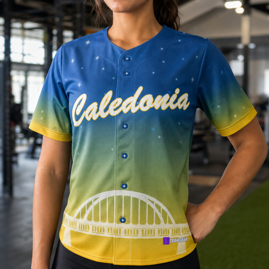 Caledonia CityLink Button-Down Jersey — custom jersey worn on model — TeamGear Canada
