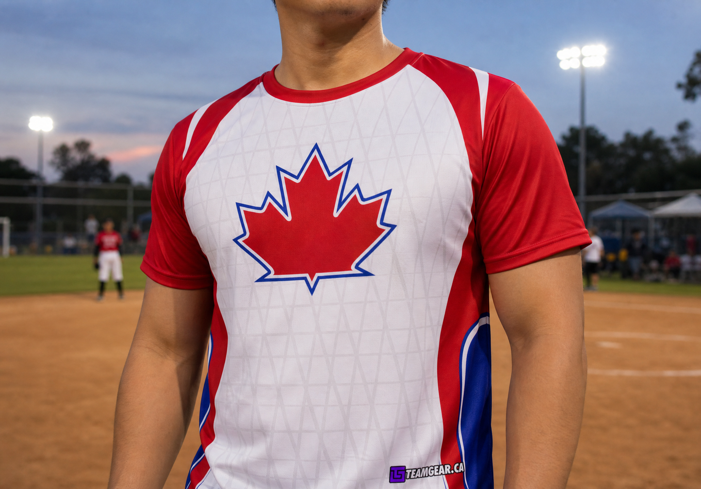 Canadian Softball Jersey — custom softball jersey worn on model — TeamGear Canada