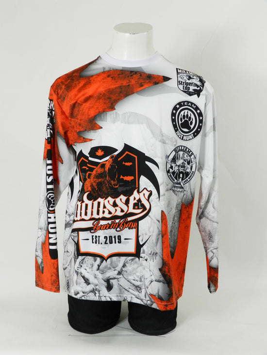 red custom motocross jersey with long sleeves