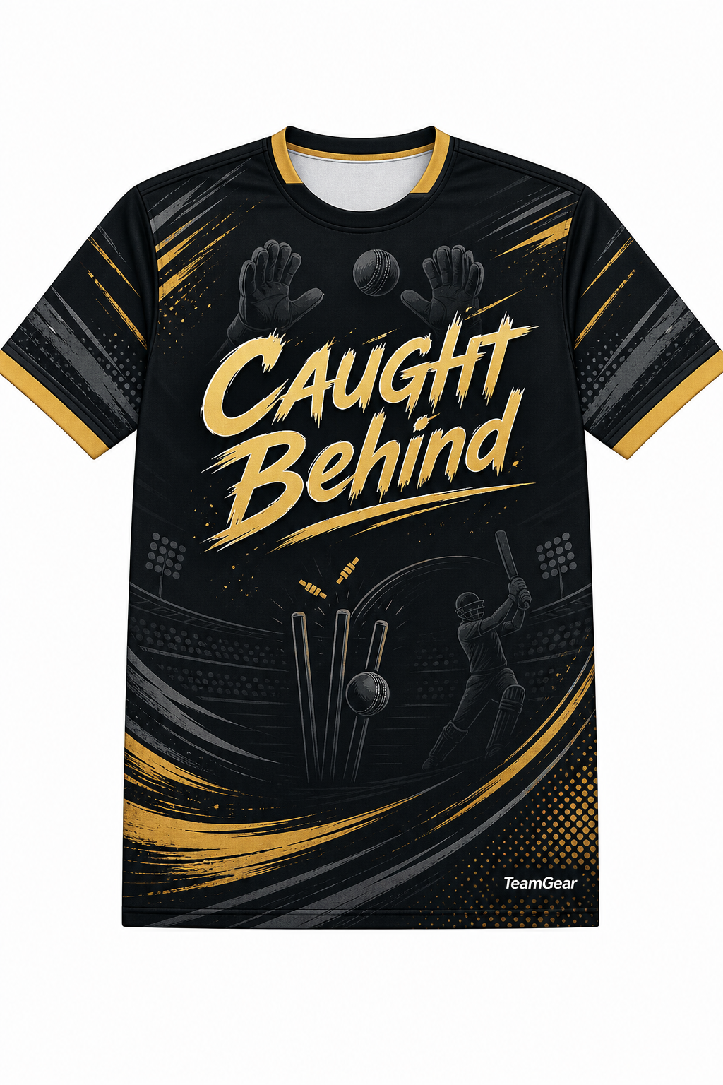 Caught Behind Black Cricket Jersey design
